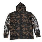 New Spring and Autumn Street Zipper Classic Camouflage Hoodie Sweatshirt Letter Printed Retro Hip Hop Casual