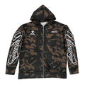 New Spring and Autumn Street Zipper Classic Camouflage Hoodie Sweatshirt Letter Printed Retro Hip Hop Casual